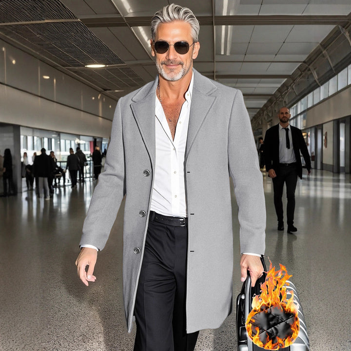 Herren Eleganter Hochwertiger Doppeltunnelmantel Aliams