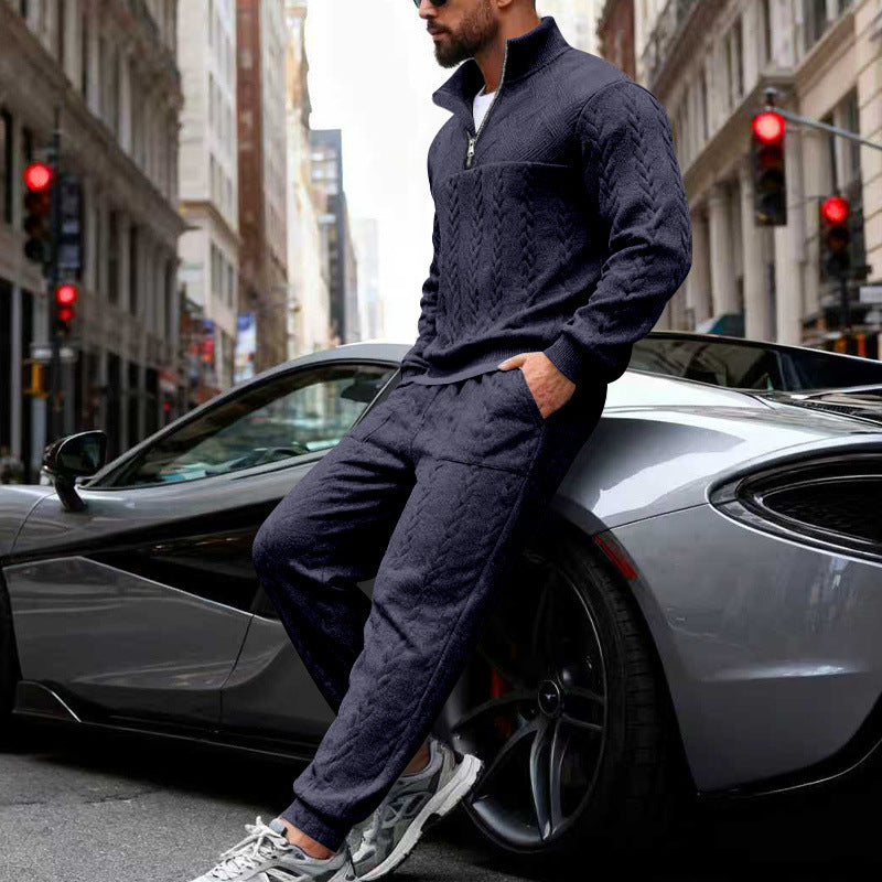 Herren sportliches Freizeit-Set mit strukturiertem Sweatstoff und seitlichen Reißverschlusstaschen Aliams