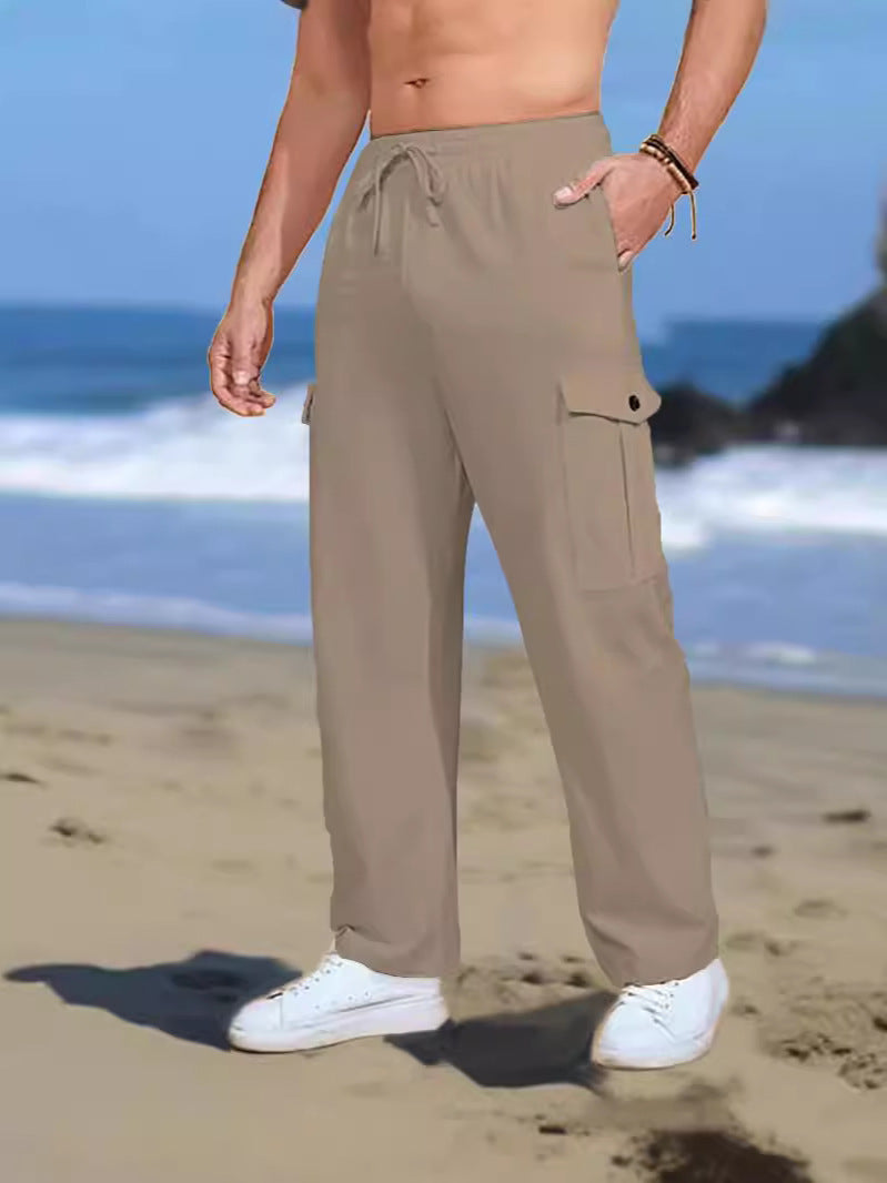 Herren Cargo-Hose mit verstellbarem Bund und praktischen Taschen Aliams