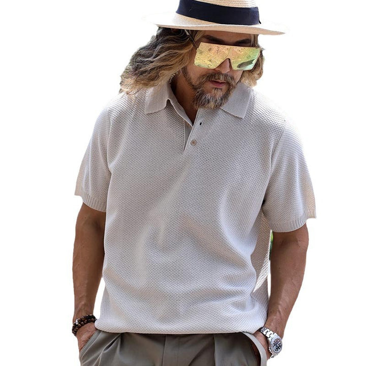 Herren Poloshirt mit strukturiertem Gewebe und kurzen Ärmeln Aliams