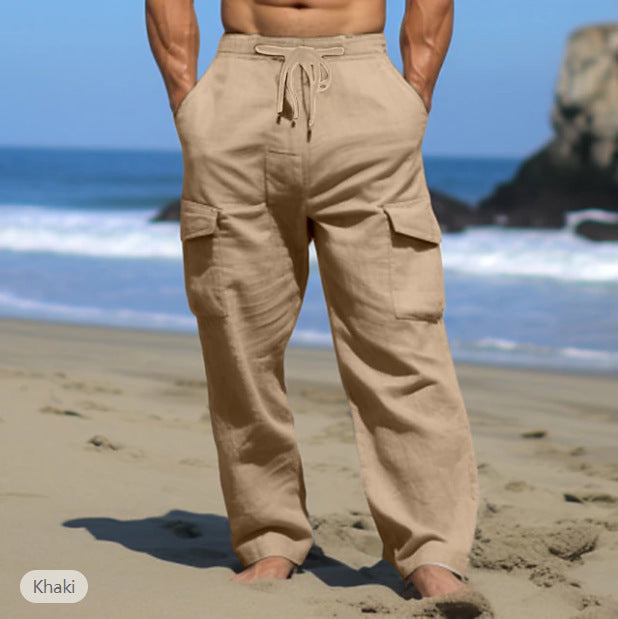 Herren Bequeme Freizeit-Cargo-Hose mit geräumigen Taschen Aliams