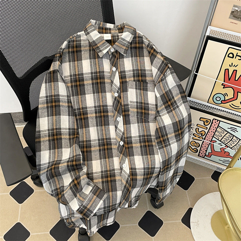 Herren kariertes Hemd mit bequemer Passform und Brusttasche Aliams