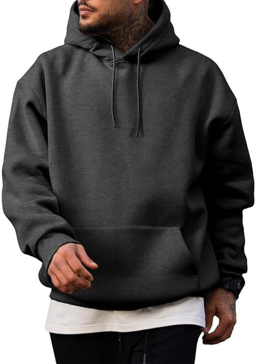 Herren Hoodie mit geräumiger Kapuze und Kängurutasche Aliams