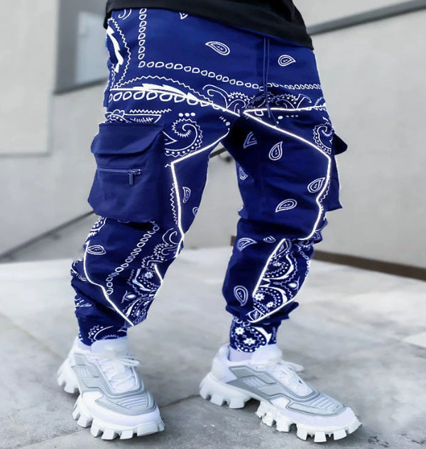 Herren Cargo-Hose mit ausgefallenem Bandana-Muster und praktischen Taschen Aliams