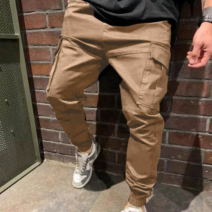 Herren Cargo-Hosen mit elastischem Bund und praktischen Taschen Aliams