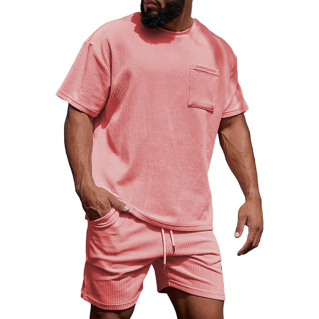 Herren Kurzarm T-Shirt und Shorts Freizeit Outfit Aliams