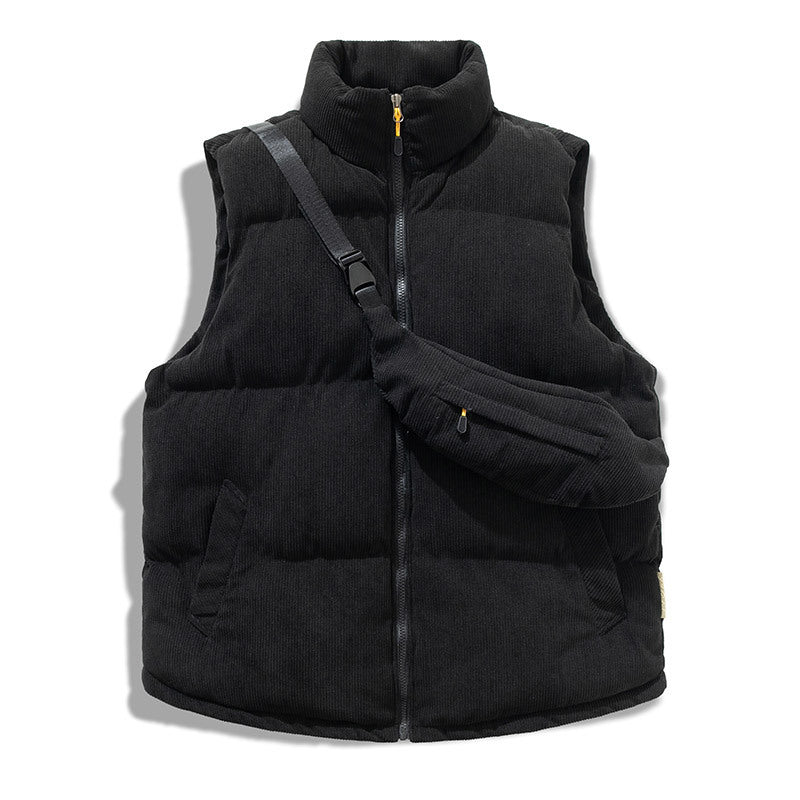 Herren isolierte Steppweste mit praktischen Taschen und verstellbarem Kragen Aliams