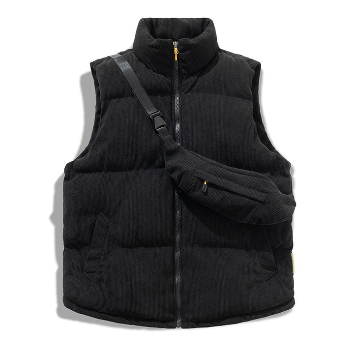Herren isolierte Steppweste mit praktischen Taschen und verstellbarem Kragen Aliams