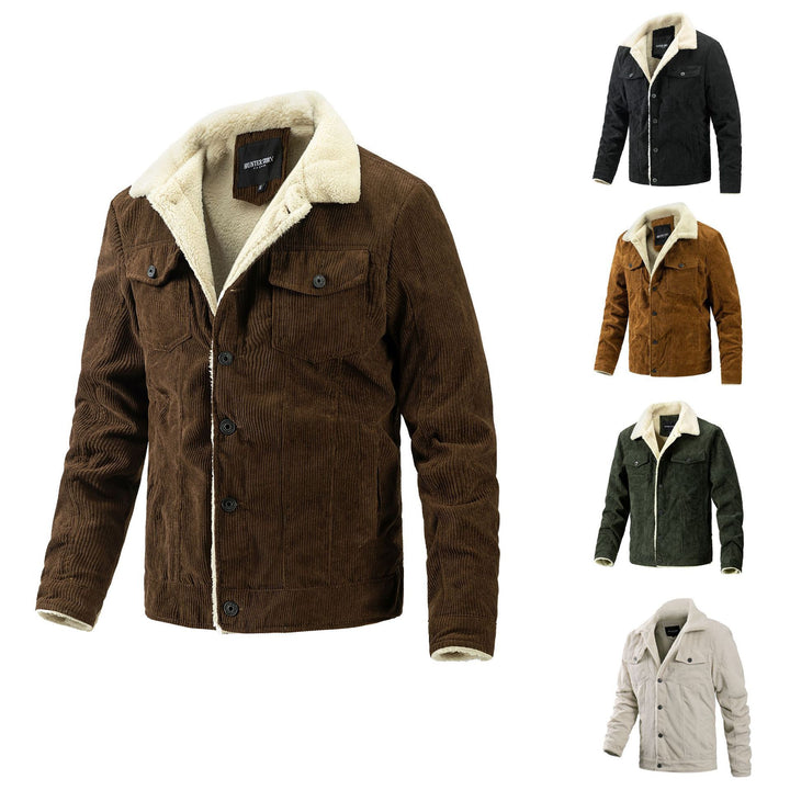 Herren Kordjacke mit weichem Teddyfutter Aliams