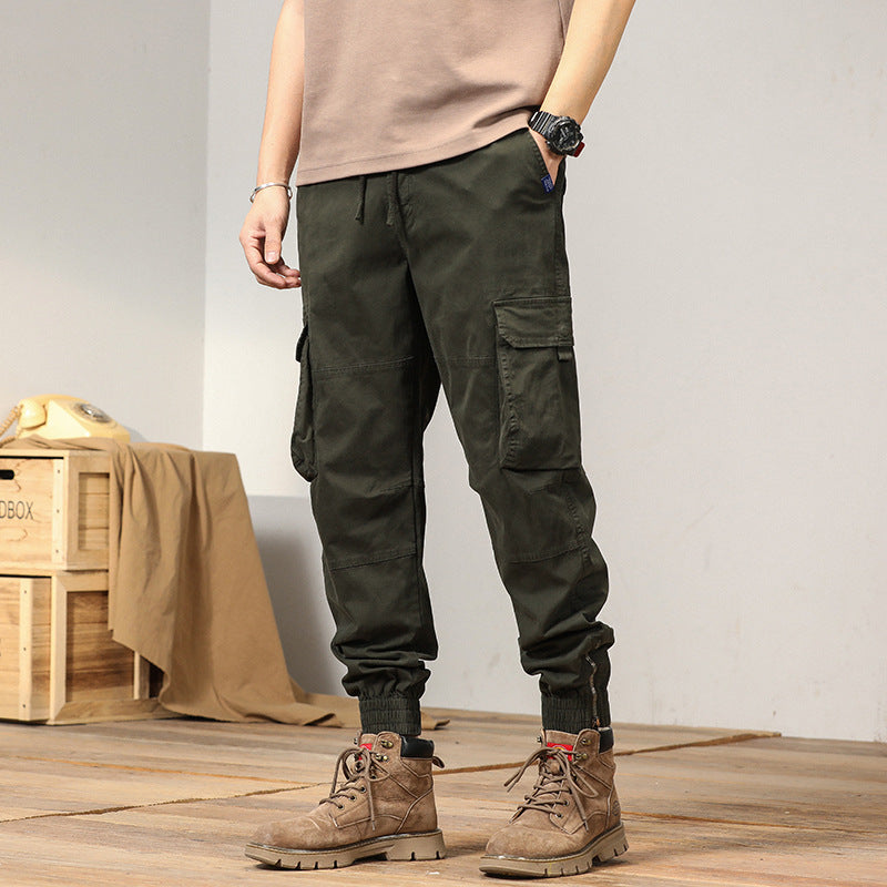 Herren vielseitige Maxcargo-Hose im urbanen Stil mit elastischem Bund und mehreren Taschen Aliams