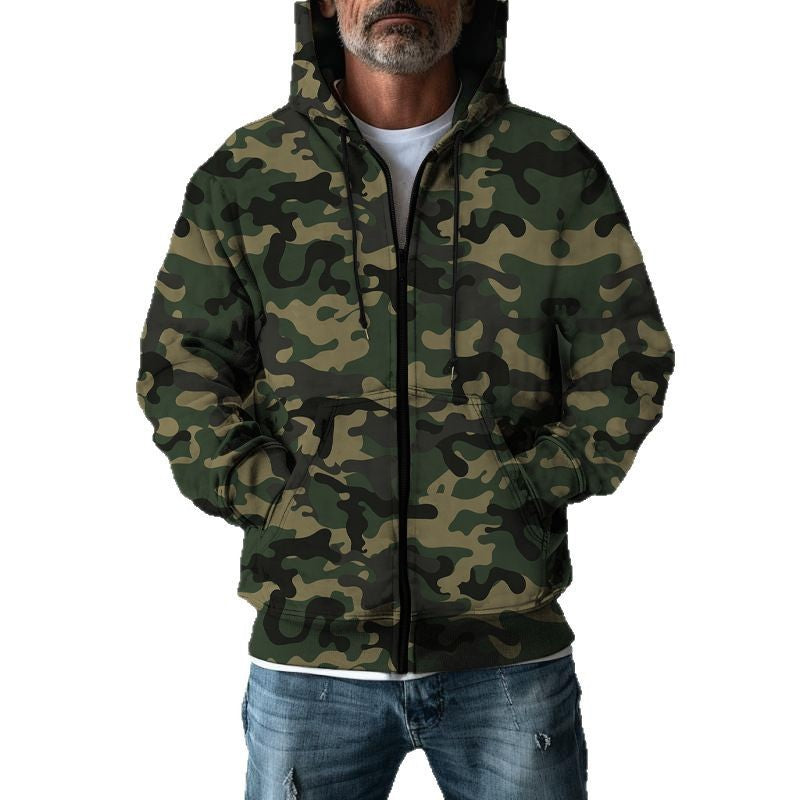 Herren Kapuzenjacke im modernen Camouflage-Design mit praktischen Taschen Aliams