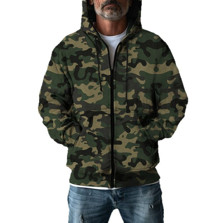 Herren Kapuzenjacke im modernen Camouflage-Design mit praktischen Taschen Aliams