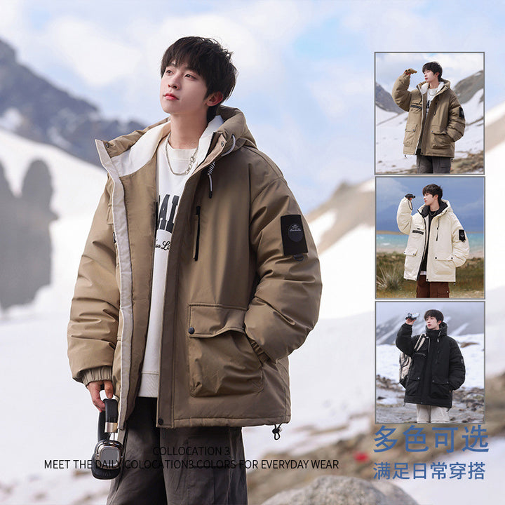 Herren isolierte Outdoor-Pufferjacke mit multifunktionalen Taschen und verstellbarem Kapuzensystem Aliams