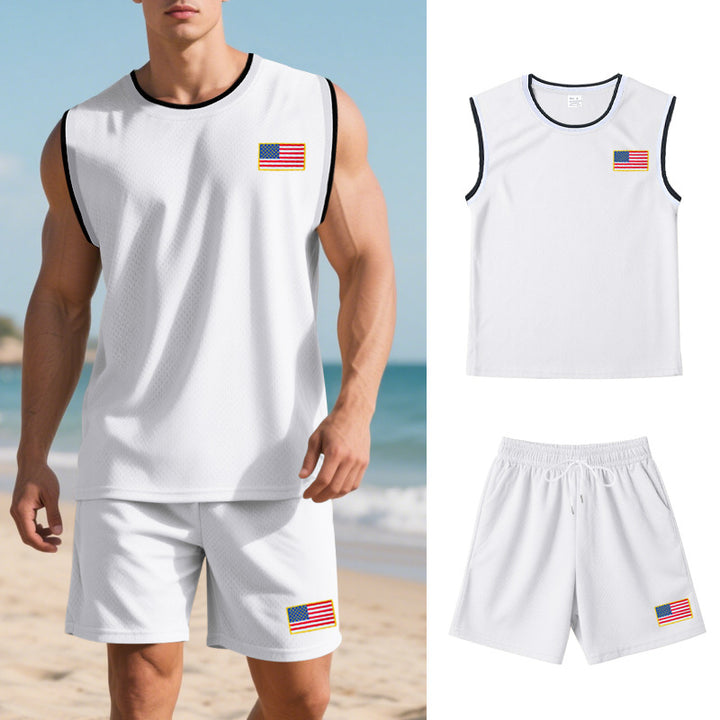 Herren Sportanzug mit ärmellosem Oberteil und Shorts Aliams