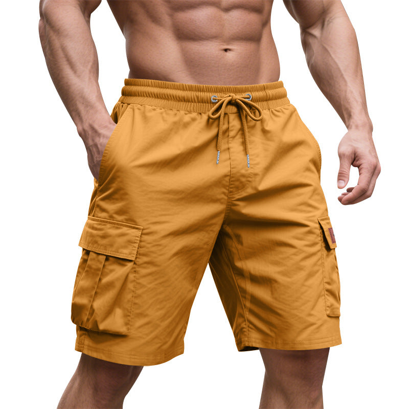 Herren Cargo-Shorts mit mehreren praktischen Taschen und elastischem Bund Aliams