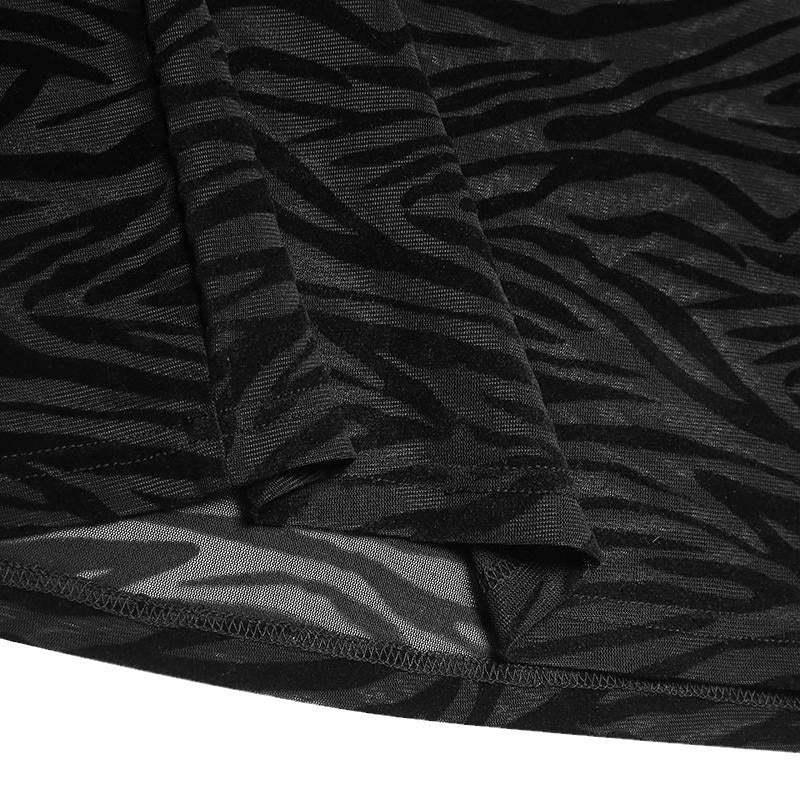 Damen Langarmshirt mit strukturiertem Animal-Print und Stehkragen Aliams