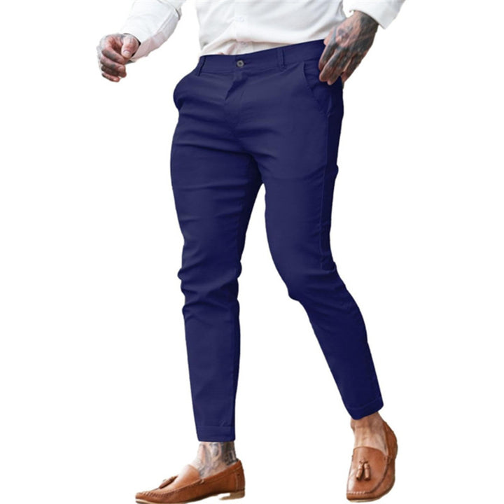 Herren elegante Slim-Fit Businesshose mit elastischem Bund und praktischen Taschen Aliams