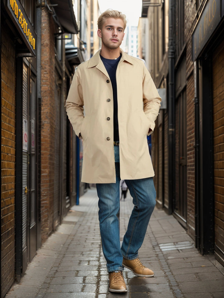 Herren wetterfeste Übergangsjacke mit praktischen Taschen Aliams
