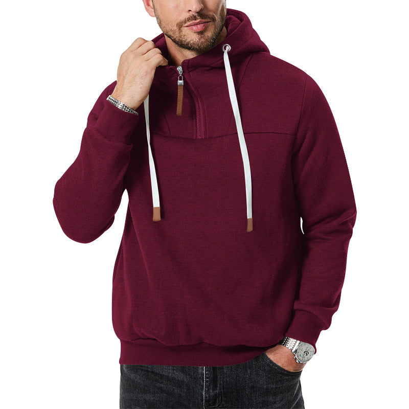 Herren Sport-Hoodie mit hohem Kragen und Reißverschluss Aliams