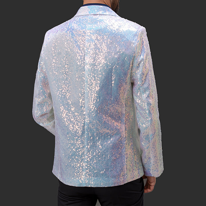 Herren Glamouröser Paillettenblazer mit schimmerndem Effekt Aliams