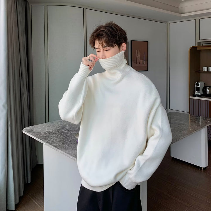 Herren Pullover mit hohem Kragen aus hochwertiger Baumwolle Aliams