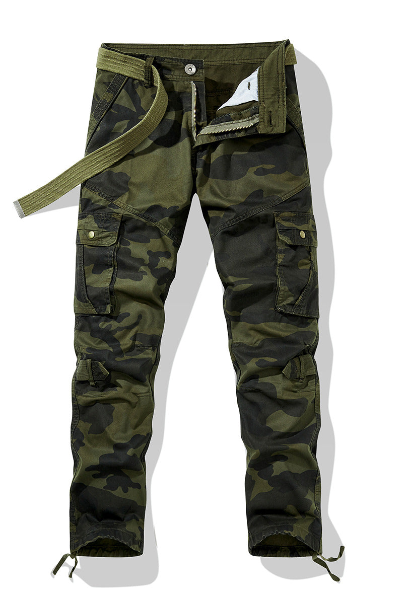 Herren Camouflage Cargo-Hose mit verstellbarem Gürtel und praktischen Taschen Aliams