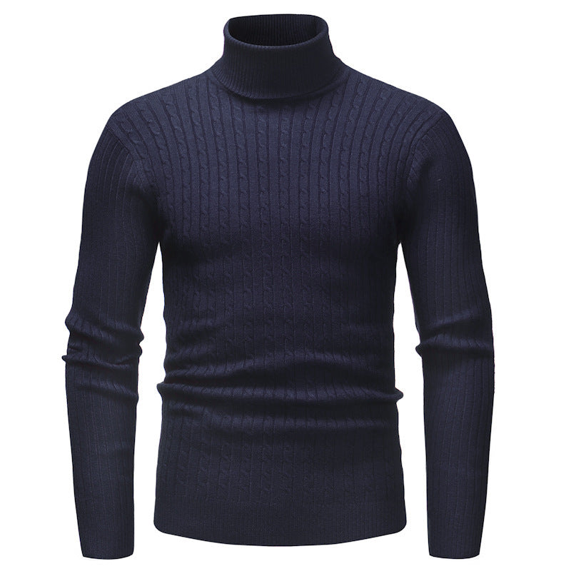 Herren Hochwertiger Rollkragenpullover mit strukturiertem Zopfmuster Aliams