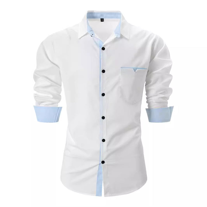 Herren Hemd mit kontrastierenden Kragen und Manschetten Aliams