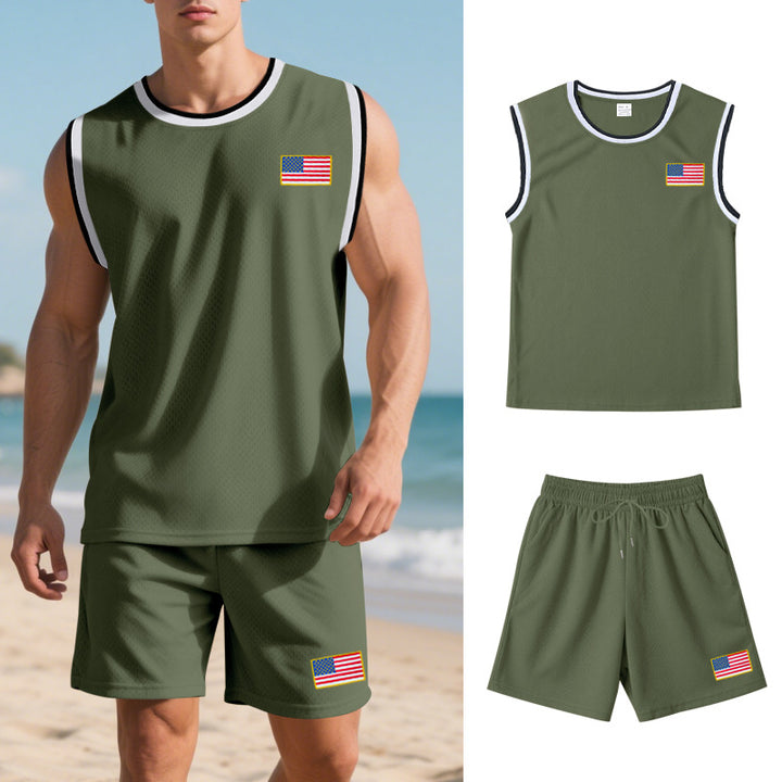 Herren Sportanzug mit ärmellosem Oberteil und Shorts Aliams