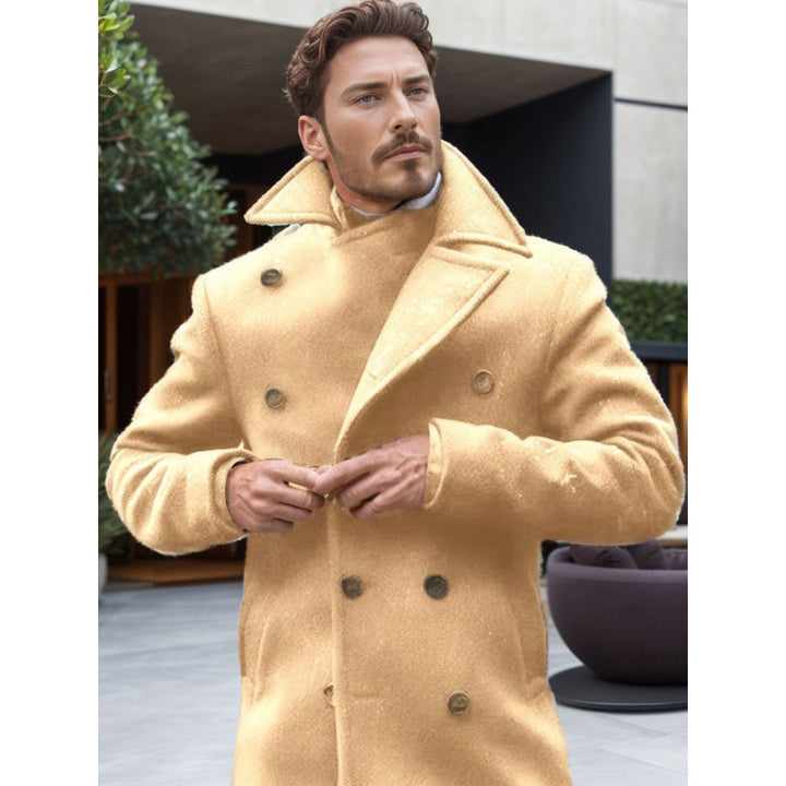 Herren eleganter Woll-Doppeleffekt-Mantel Aliams