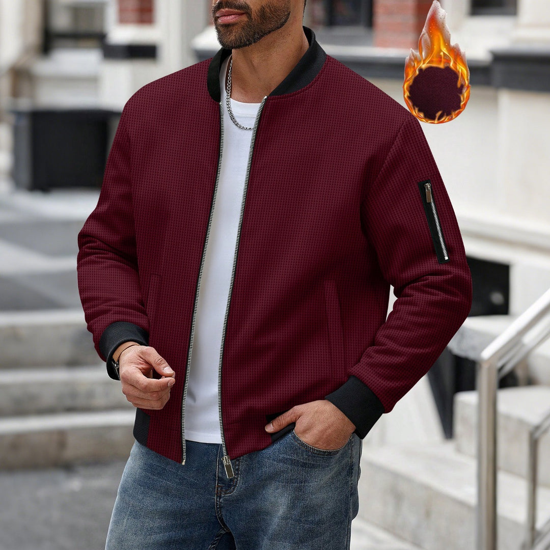 Herren Sportliche Bomberjacke mit Reißverschluss und strukturiertem Design Aliams
