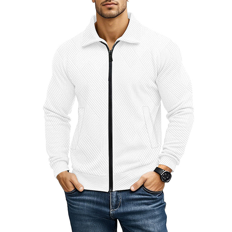 Herren bequeme und stylische Kapuzenjacke mit strukturiertem Gewebe Aliams