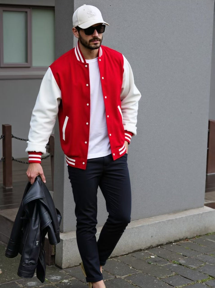 Herren Varsity-Jacke mit kontrastierenden Ärmeln Aliams