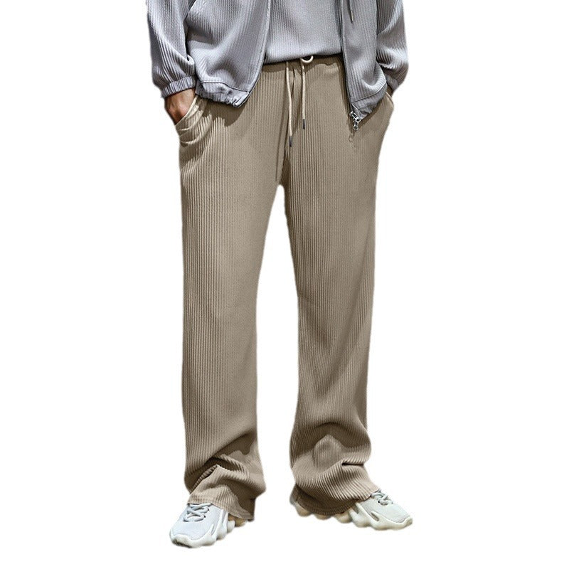 Herren Sportliche Ripp-Trainingshose mit verstellbarem Bund und Seitentaschen Aliams