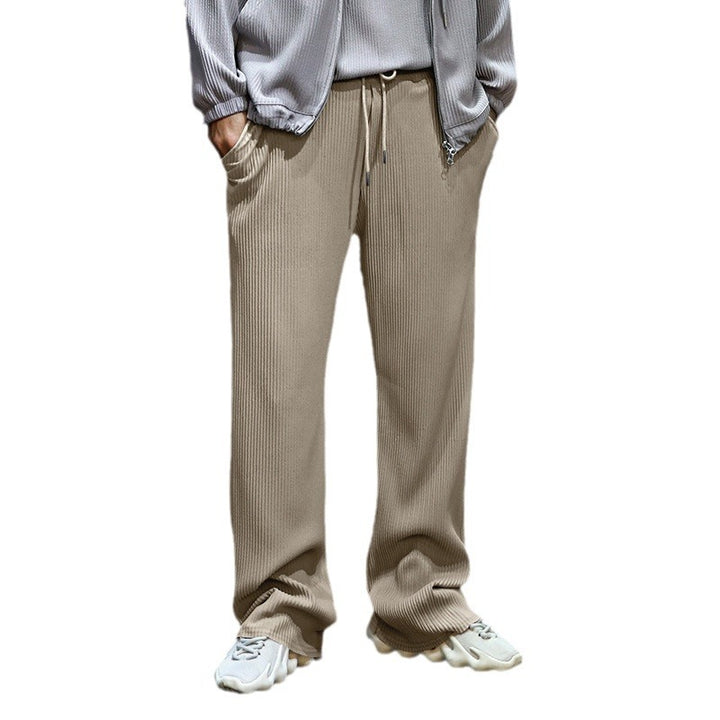 Herren Sportliche Ripp-Trainingshose mit verstellbarem Bund und Seitentaschen Aliams