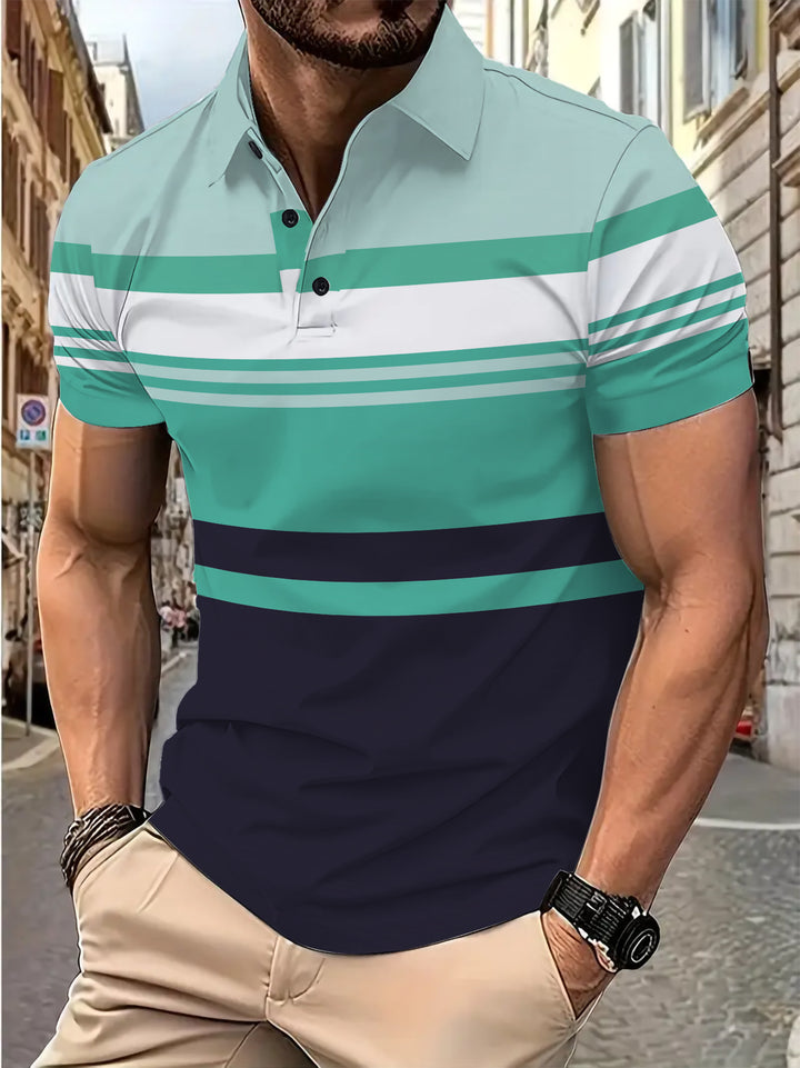 Herren Polohemd mit innovativem Linienmuster Aliams