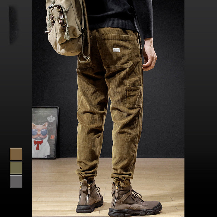 Herren Cordhosen mit praktischen Taschen und elastischem Bund Aliams
