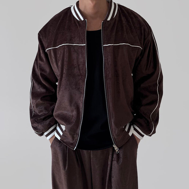 Herren sportliche und stylische Trainingsjacke mit weitem Schnitt Aliams