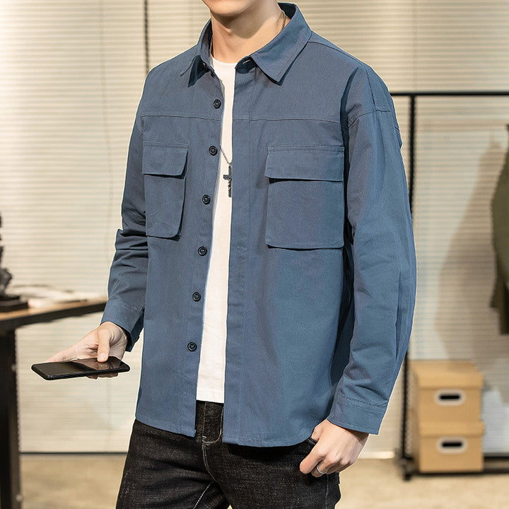 Herren robuste Utility-Hemdjacke mit praktischen Brusttaschen Aliams