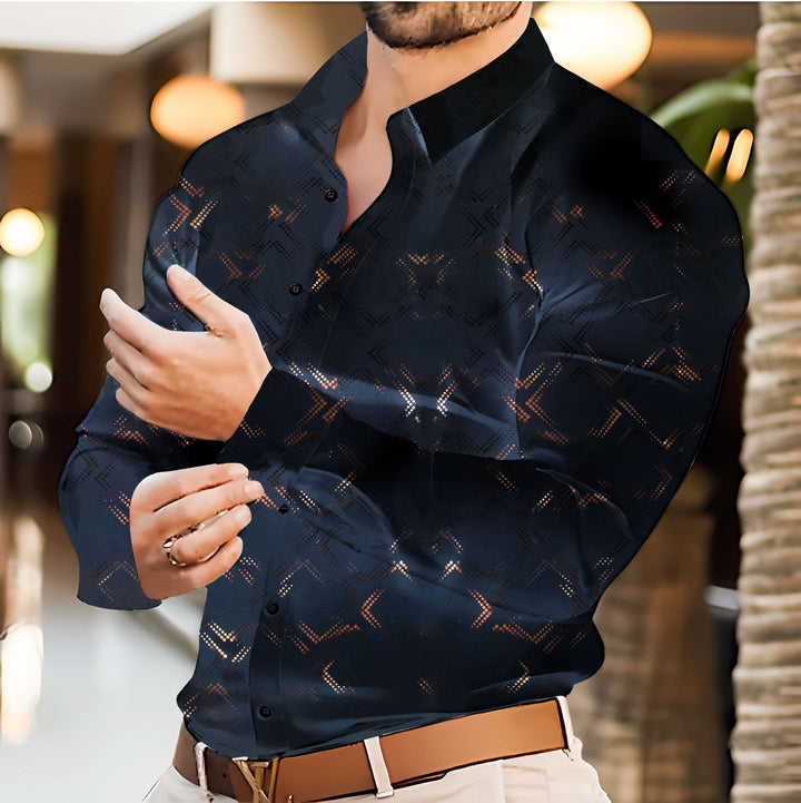 Herren elegante Hemdbluse mit strukturiertem Design Aliams