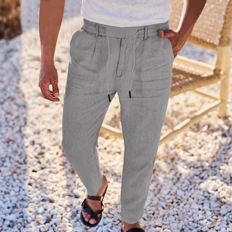 Herren bequeme Chino-Hose mit elastischem Bund und praktischen Taschen Aliams