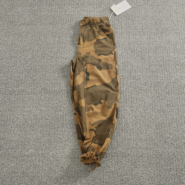 Herren Cargohose im stylischen Camouflage-Design mit elastischem Bund und praktischen Taschen Aliams
