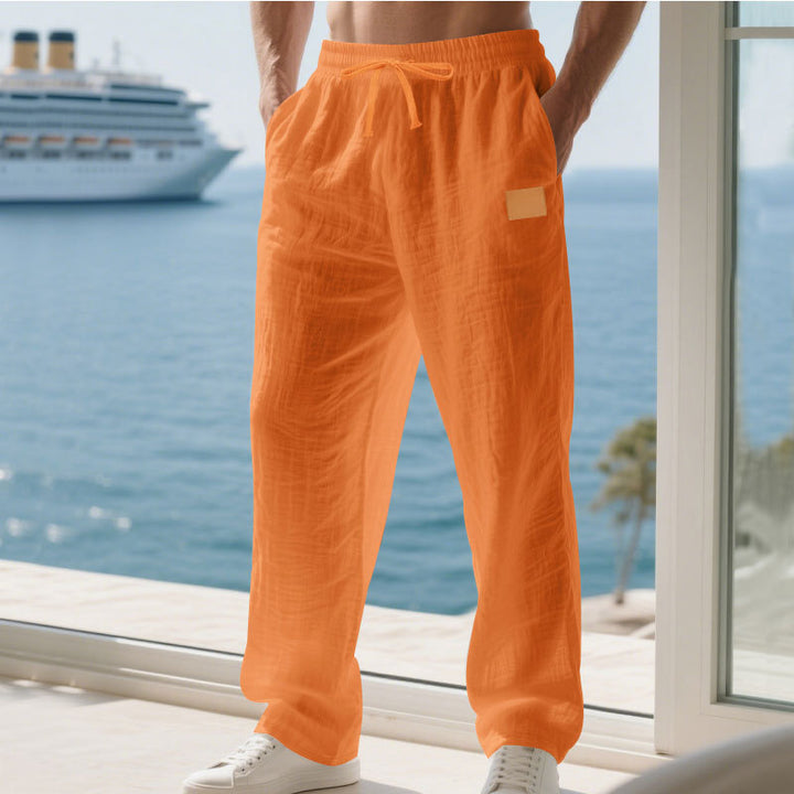 Herren Bequeme und luftige Sommerhose aus leichtem Leinenmaterial Aliams