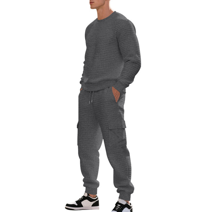 Herren Sportliches Freizeit-Set mit strukturiertem Sweatshirt und Cargo-Hose Aliams
