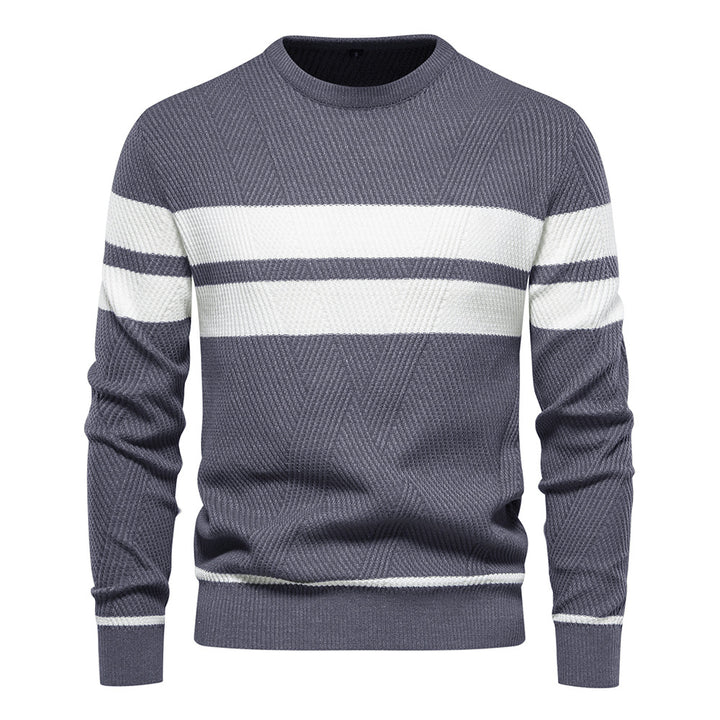Herren strukturiertes Sweatshirt mit modernen Streifen Aliams