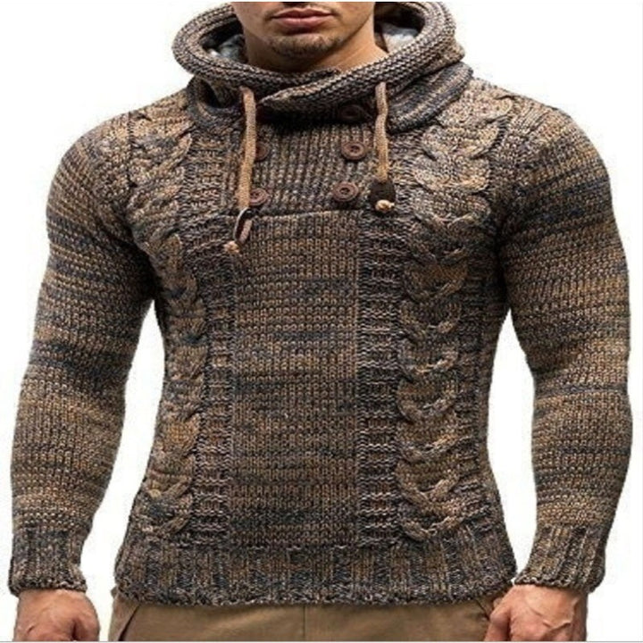 Herren Kapuzenpullover mit strukturiertem Strickmuster Aliams