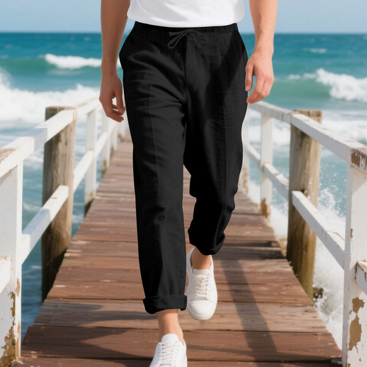Herren Bequeme Strandhose mit verstellbarem Kordelzug Aliams