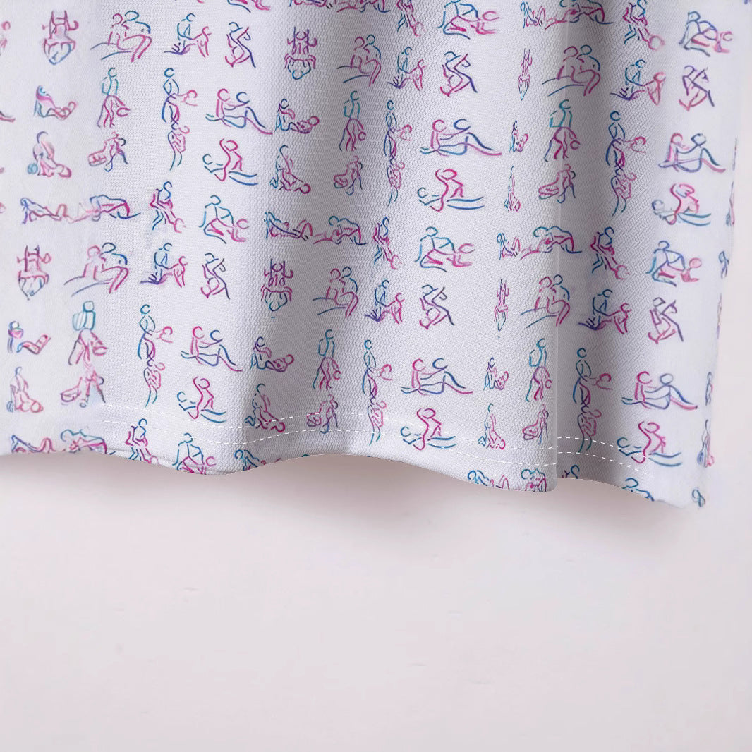 Herren Kurzarm Poloshirt mit kreativem Motivdruck Aliams