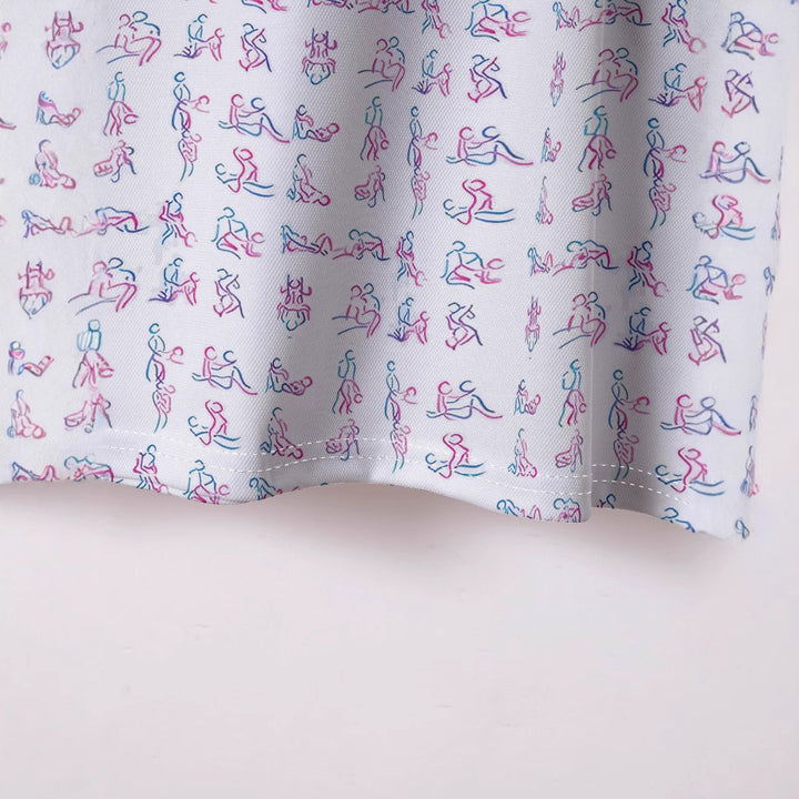 Herren Kurzarm Poloshirt mit kreativem Motivdruck Aliams