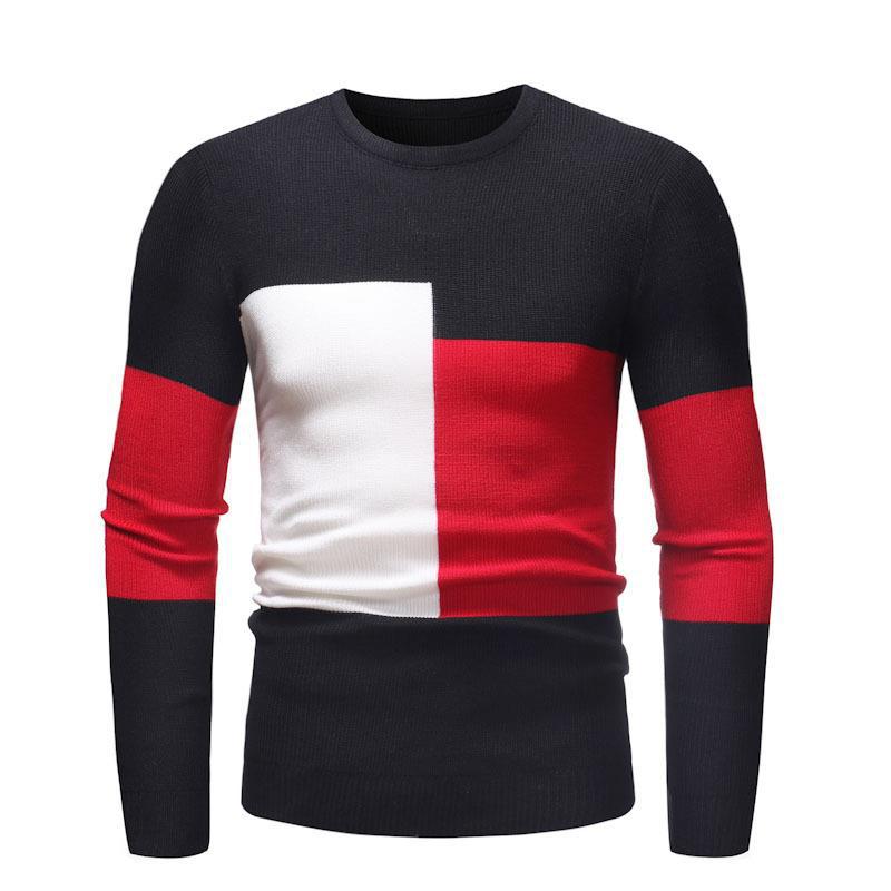 Herren Designer Pullover mit modernem Blockmuster Aliams